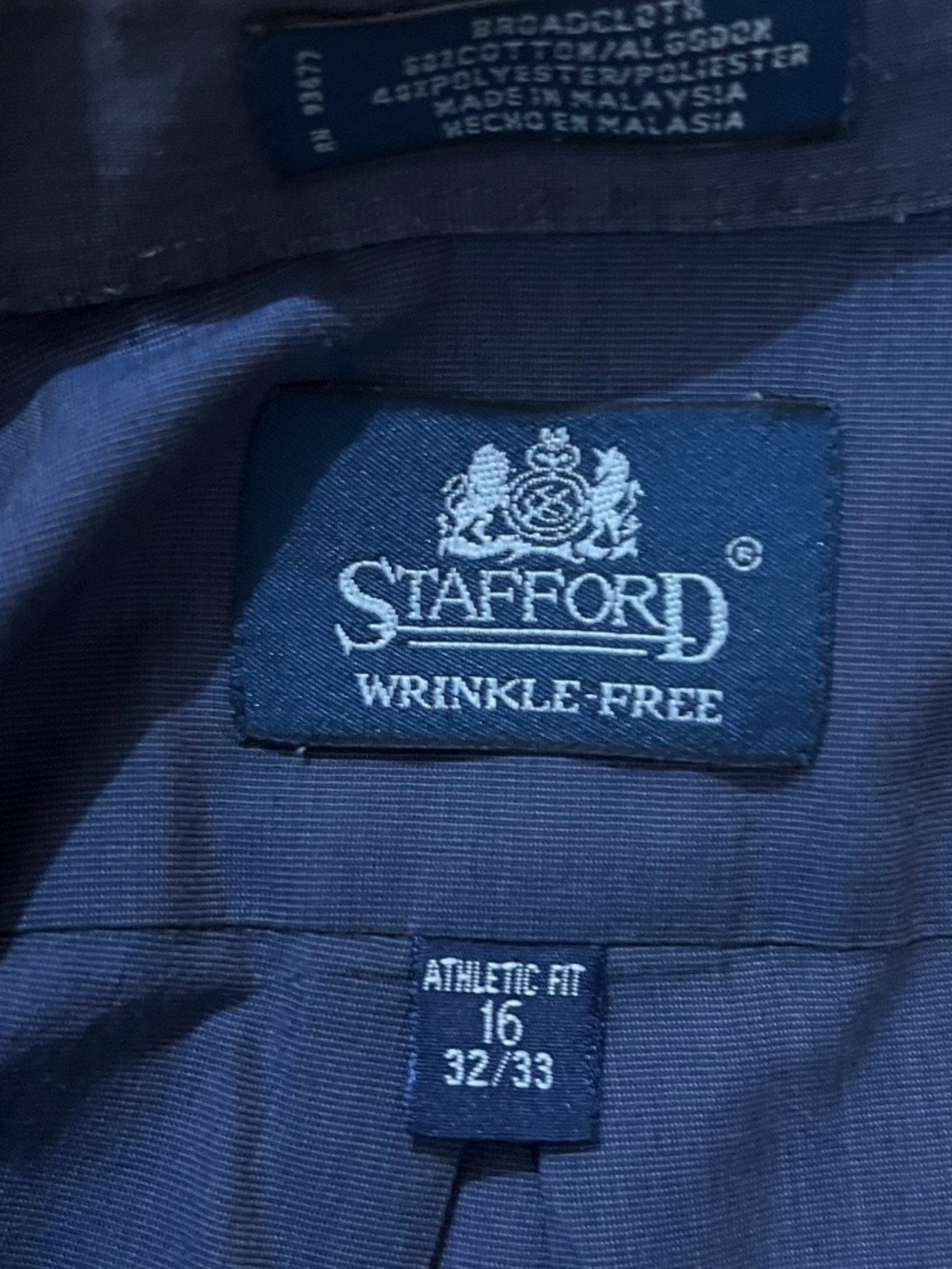Men’s Stafford Wrinkle Free Large Dress Shirt